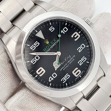 2018 Rolex Air King 40mm 116900 Black Dial Steel Watch Box Papers