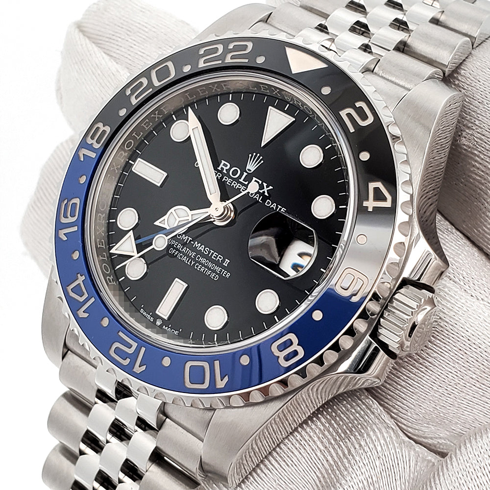 2023 Rolex GMT-Master II 40mm Batgirl Blue/Black Bezel Jubilee Steel Watch 126710BLNR Box Papers