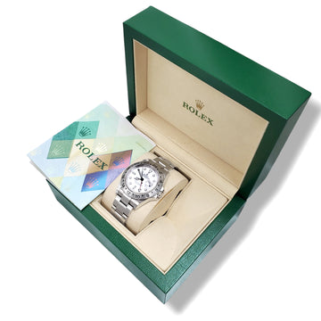2006 Unpolished Rolex Explorer II Polar White Steel Oyster 40mm Watch 16570 Box/Papers
