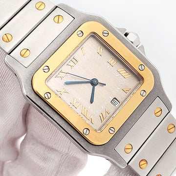 Cartier Santos Galbée Rodhium Roman Dial 2-tone Gold/Steel 29x41mm Watch W20011C4/1566