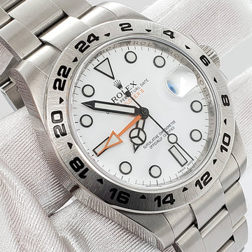 Rolex Explorer II 42mm Polar White Dial Orange Hand Steel Oyster Watch 216570