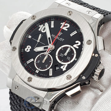 Hublot Big Bang Chronograph 44mm Black Dial/Rubber Strap/Steel Watch 301.SX.130.RX Papers