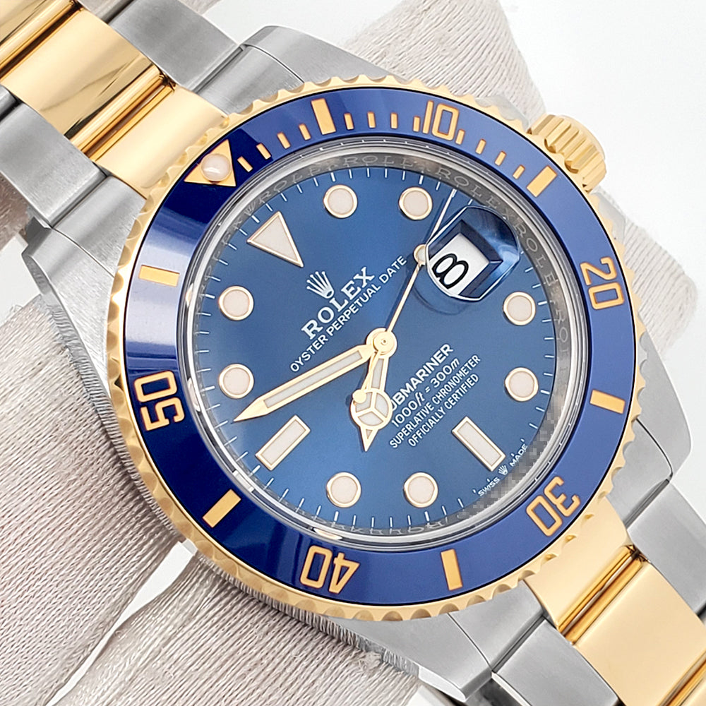 2023 Rolex Submariner Date 41mm Blue Dial 2-tone Yellow Gold/Steel Oyster Watch 126613LB Box/Papers/Tag
