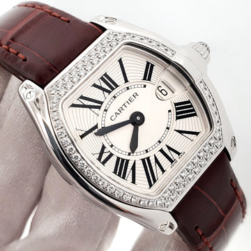 Cartier Roadster Small Factory Diamond Bezel White Gold 31mm Watch 2723 WE500260 Papers