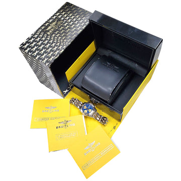 2011 Breitling Chrono Cockpit Blue Dial Yellow Gold/Steel 39mm Watch B13358 Box Papers