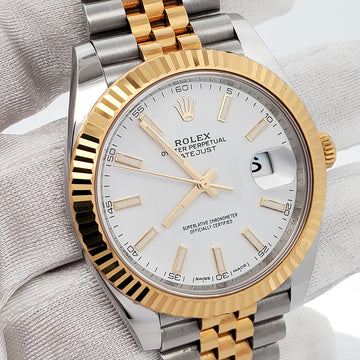 Rolex Datejust 41 126333 White Index Dial Yellow Gold/Steel Jubilee Watch Box Papers