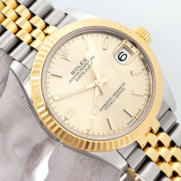 2019 Rolex Datejust Champagne Index Dial 31mm Yellow Gold/Steel Watch 278273 Box Papers