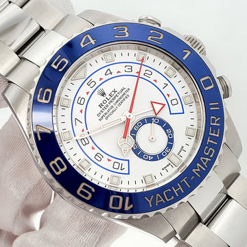 2017 Rolex Yacht-Master II 44mm Blue Cerachrom Bezel Oyster Steel Watch 116680 Box/Papers/Tag
