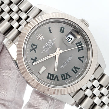 2023 Rolex Datejust 41 126334 Wimbledon Slate Roman Dial Steel Jubilee Watch Box Papers