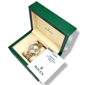 2007 Rolex Daytona Grey Index 2-Tone Yellow Gold/Steel 40mm Watch 116523 Box Papers