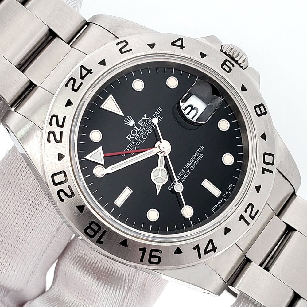 Rolex Explorer II 40mm Black Dial Steel Oyster Watch 16570 With Tag