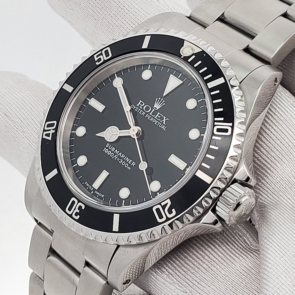 Rolex Submariner No-Date Black Dial Steel 40mm Watch 14060 Box Papers