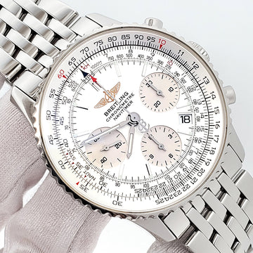 Breitling Navitimer Chronograph 42mm Silver Dial Automatic Steel Mens Watch A23322