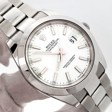 2021 Rolex Datejust 41 126300 White Index Steel Oyster Watch Box Papers