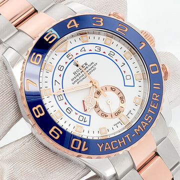 2018 Rolex Yacht-Master II 116681 White Dial Rolesor Rose Gold and Steel 44mm Watch Box Papers