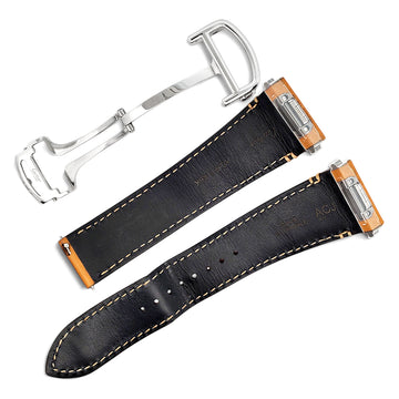 OEM Cartier Santos Quick Release Brown Leather 21mm Strap with Deployment 18mm Buckle KDAULABK