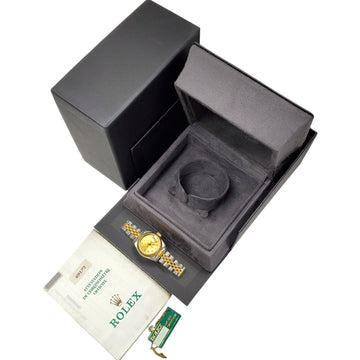 1988 Rolex Datejust 26mm Champagne Roman 2-Tone Yellow Gold/Steel Jubilee Watch 69173 Papers/Tag
