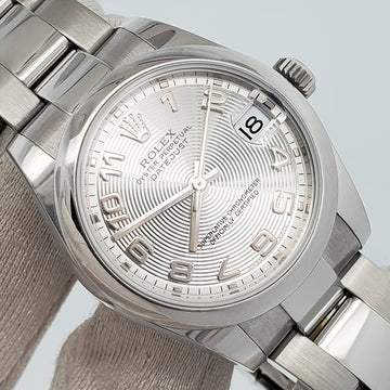 Rolex Datejust 31mm Silver Concentric Dial Steel Watch 178240 Box Papers