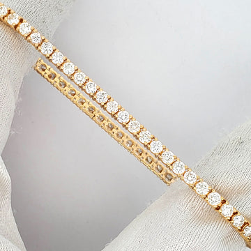 14k Yellow Gold 4.6ct Tennis Diamond Bracelet 2.7 mm 7