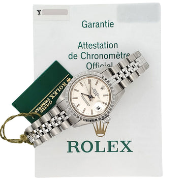 Rolex Oyster Perpetual Lady Date 26mm 79240 Silver Dial Stainless Steel Watch Box Papers
