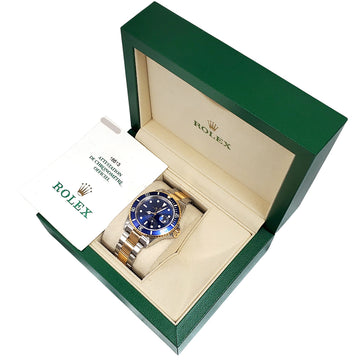2001 Rolex Submariner Date 16613 Blue Dial Yellow Gold/Steel 40mm Watch Box Papers