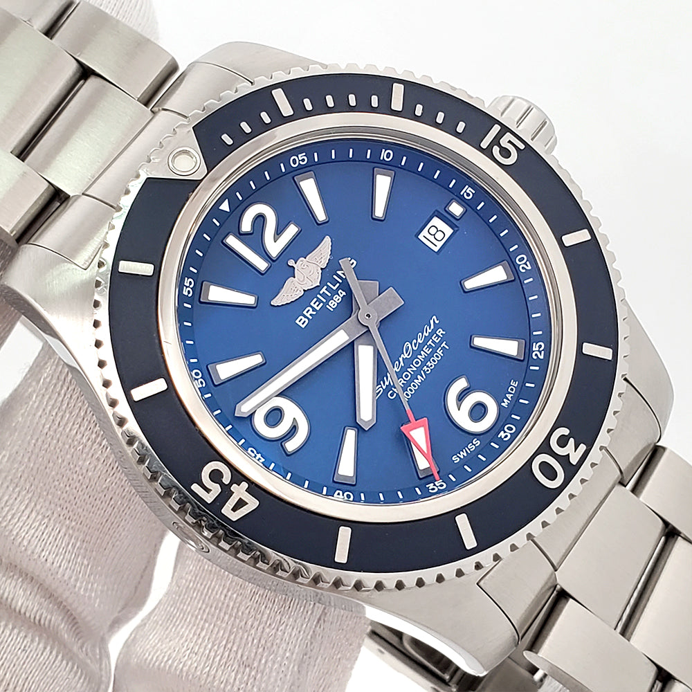 Breitling Superocean II Blue Dial Steel Mens 44mm Watch A17367