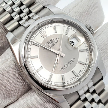 Rolex Datejust Silver Tuxedo Dial 36mm 116200 Steel Jubilee Watch