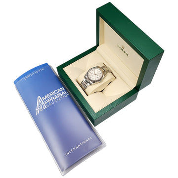 Rolex Datejust 36mm Silver Jubilee Diamond Dial White Gold Fluted Bezel Steel Oyster Watch 116234 Box/Apr