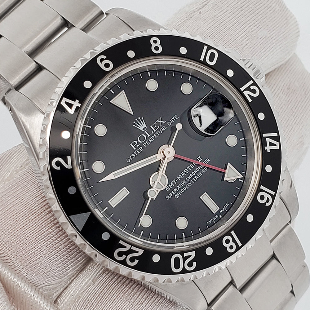 Rolex GMT-Master II 40mm Steel Watch 16710 Papers