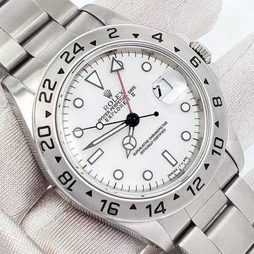 Rolex Explorer II 40mm Polar White Steel Oyster Watch 16570 Box Papers
