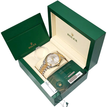 2022 Rolex Datejust 41 126333 Silver Index 2-Tone Yellow Gold/Steel Jubilee Watch Box/Papers/Tag