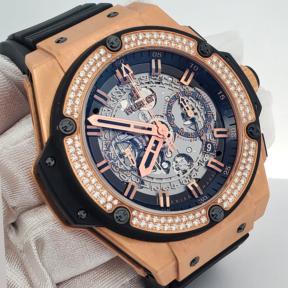 Hublot King Power UNICO Chronograph 48mm Factory Diamond Rose Gold Watch