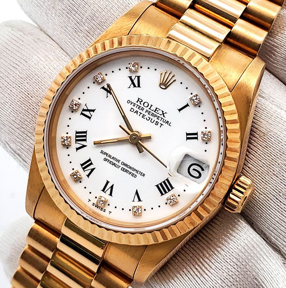 Rolex President Factory White Diamond 31mm Yellow Gold 68278 Watch