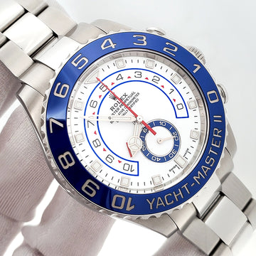 2019  Rolex Yacht-Master II 44mm Blue Cerachrom Bezel Oyster Steel Watch 116680 Box/Papers