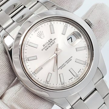 Rolex Datejust II 41mm 116300 Silver Index Steel Oyster Watch Papers