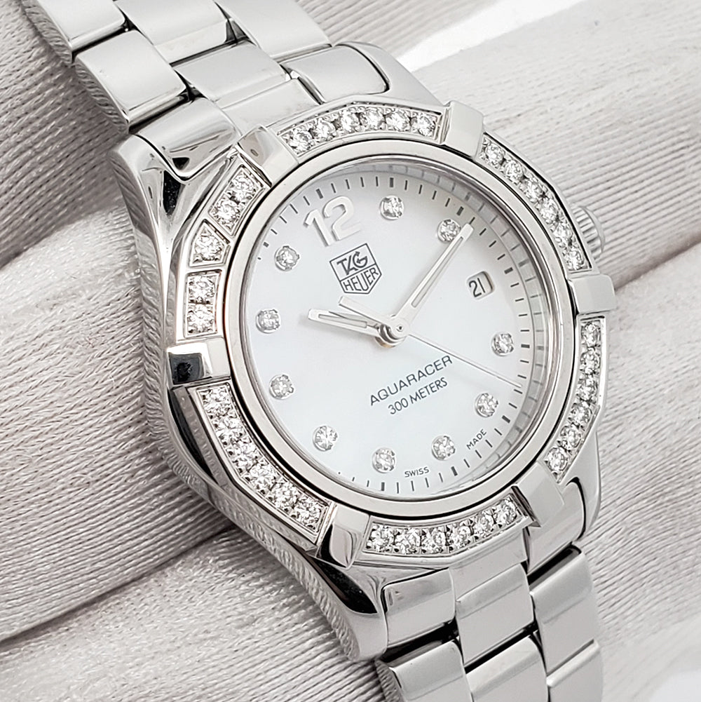 Tag Heuer Aquaracer Lady 28mm White Mother of pearl Diamond Dial Quart