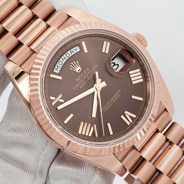 2024 Rolex President Day-Date Rose Gold Chocolate Roman Dial  228235 40mm Watch Box/Papers/Tag