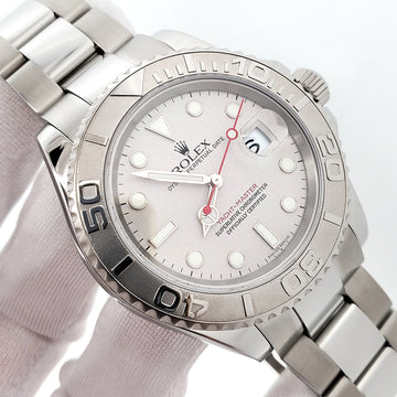 2005 Rolex Yacht-Master 40mm Platinum Bezel Steel Watch 16622 Box Papers