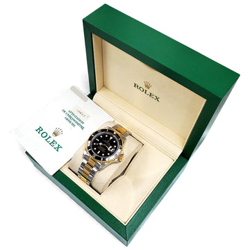 1993 Rolex Submariner Date 16613 2-Tone Yellow Gold/Steel Black Dial 40mm Watch Box/Papers