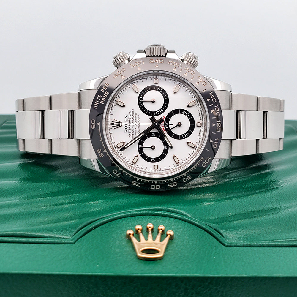 2023 Rolex Cosmograph Daytona 40mm White Panda Index Dial Steel Watch 116500LN Box Papers Tag