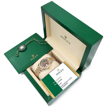 2020 Rolex Datejust 278383RBR Black Mother of Pearl Diamond DIal/Bezel 2-Tone Yellow Gold/Steel  31mm Watch Box Papers