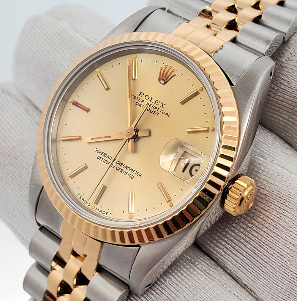 Rolex Datejust 31mm 2-tone Yellow Gold/Stainless Steel Jubilee Watch 68273 Box Papers Serviced in 2014