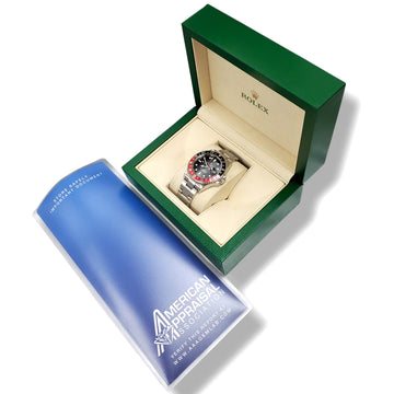2005 Unpolished Rolex GMT-Master II Coke Red/Black Bezel Steel 40mm Watch 16710 Box/Appraisal