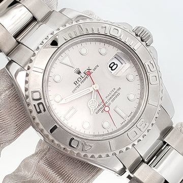 2008 Rolex Yacht-Master 40mm Platinum Bezel Steel Watch 16622 Box Papers/Service Papers