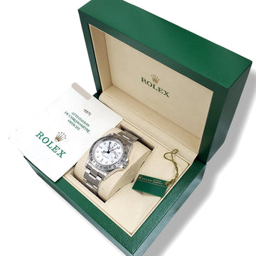 2001 Unpolished Rolex Explorer II Polar White Steel Oyster 40mm Watch 16570 Box/Papers/Tag