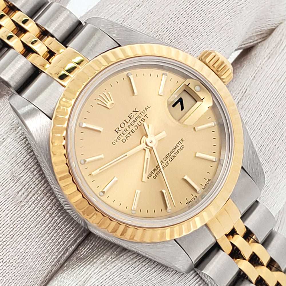 Rolex Datejust 26mm 2-Tone Yellow Gold/Steel Jubilee Watch 79173 Papers/2021 Service Papers