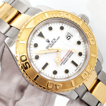 Rolex Yacht-Master 40mm White Dial 2-tone Yellow Gold/Steel Oyster 16623 Watch Box Papers