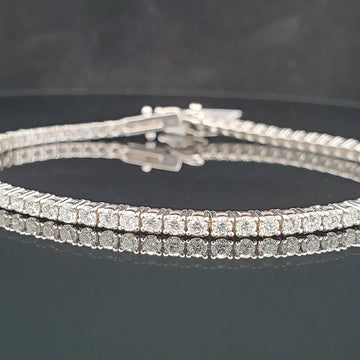 14k White Gold 3ct Tennis Diamond Bracelet 2.2 mm 7