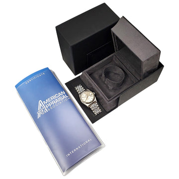 Rolex Datejust 36mm Silver Index White Gold Fluted Bezel Steel Jubilee Watch 16234