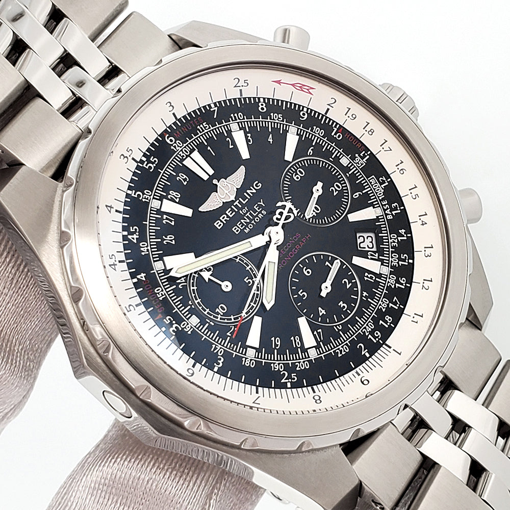 Breitling Bentley 48mm Motors T Black Dial Chronograph Steel Watch A25363